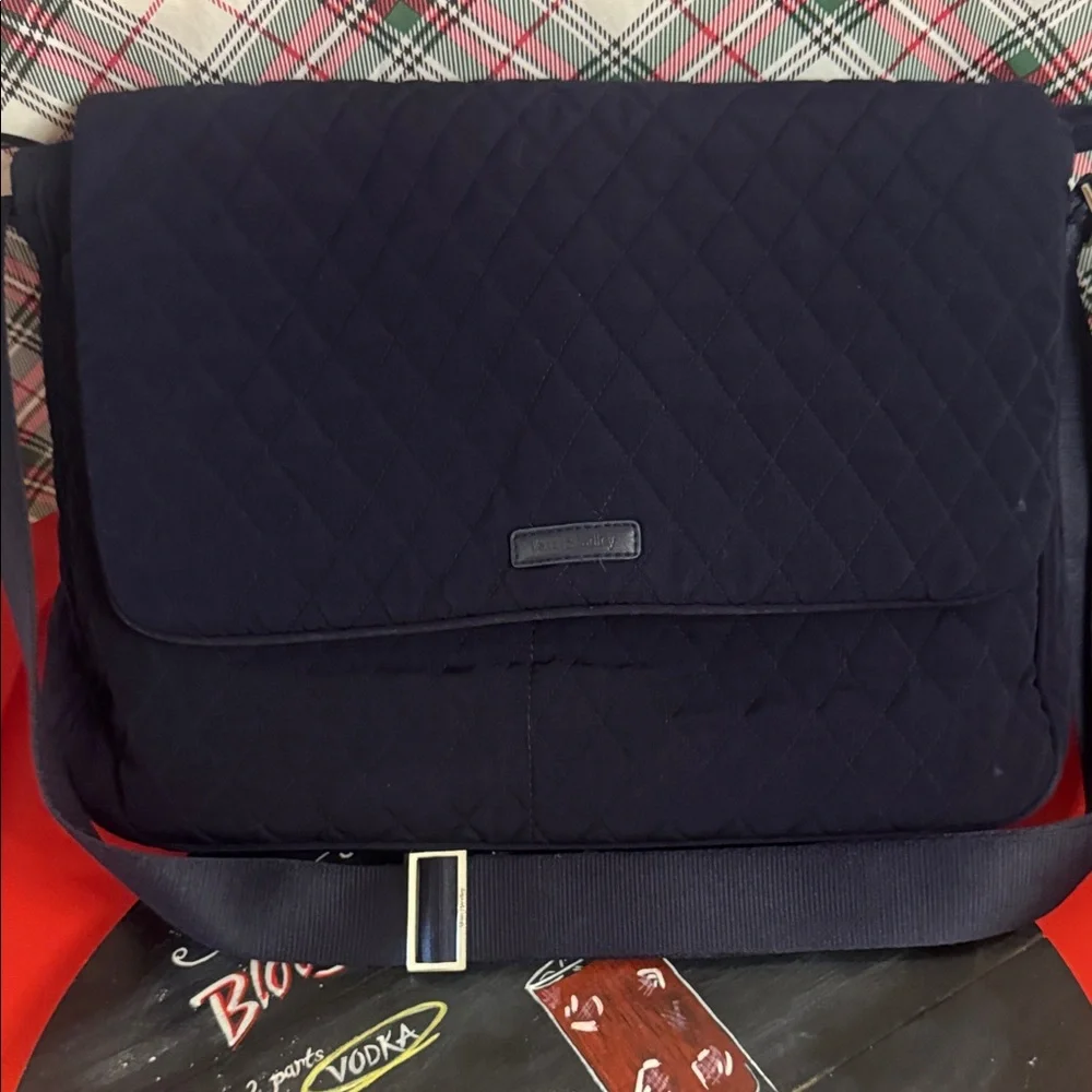 Vera Bradley Navy Quilted Laptop Bag